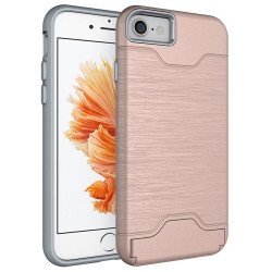 iPhone 7 Card Holder Hybrid Case (Rose Gold)